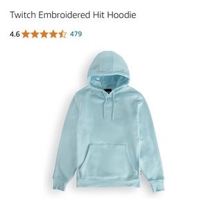 Twitch Embroidered Logo Hit Hoodie Sweatshirt Size Small Blue NWT